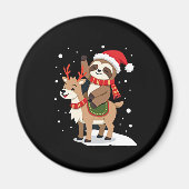 Alpaca Luiaard Kerstmis (2) Magneet (Voorkant)