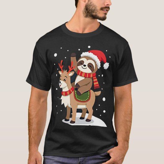 Alpaca Luiaard Kerstmis (2) T-shirt (Voorkant)
