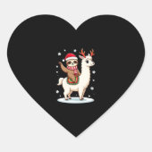 Alpaca Luiaard Kerstmis (3) Hart Sticker (Voorkant)