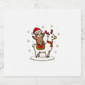 Alpaca Luiaard Kerstmis (3) Sparkling Wijnetiket (Enkel label)