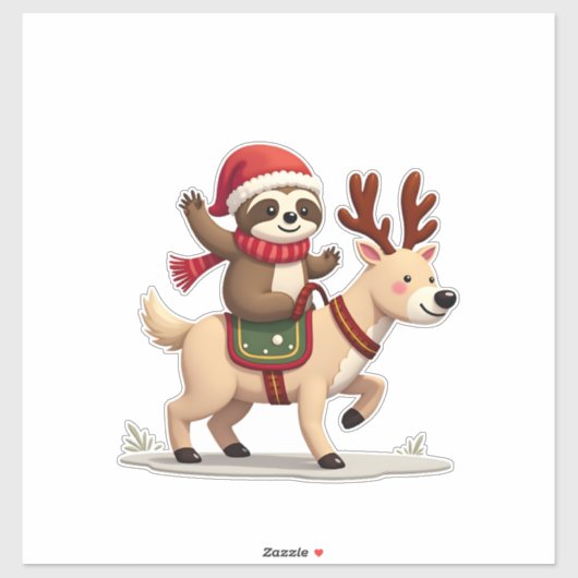 Alpaca Luiaard Kerstmis (3) Sticker (Vel)