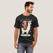 Alpaca Luiaard Kerstmis (3) T-shirt (Voorkant volledig)