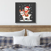 Alpaca Luiaard Kerstmis (4) Canvas Afdruk (Insitu (Slaapkamer))