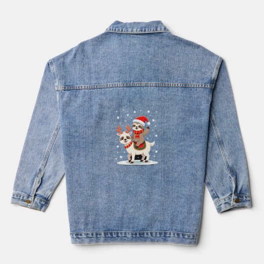 Alpaca Luiaard Kerstmis (4) Denim Jacket (Achterkant)