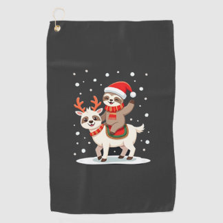 Alpaca Luiaard Kerstmis (4) Golfhanddoek