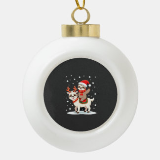 Alpaca Luiaard Kerstmis (4) Keramische Bal Ornament