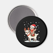 Alpaca Luiaard Kerstmis (4) Magneet (Voorkant / Achterkant)