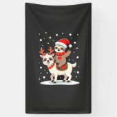 Alpaca Luiaard Kerstmis (4) Spandoek (Verticaal)