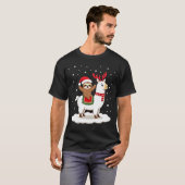 Alpaca Luiaard Kerstmis T-shirt (Voorkant volledig)