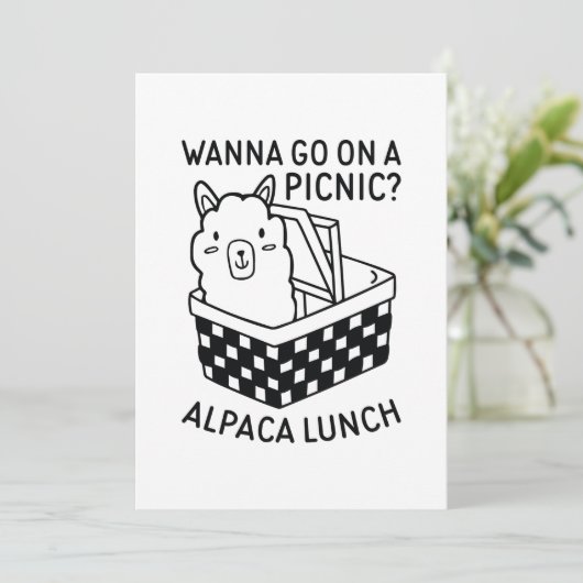 Alpaca Lunch Bedankkaart (Staand voorkant)