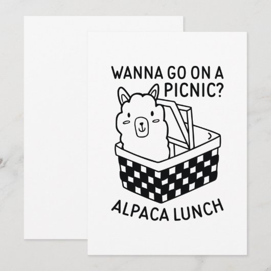 Alpaca Lunch Bedankkaart (Voorkant / Achterkant)