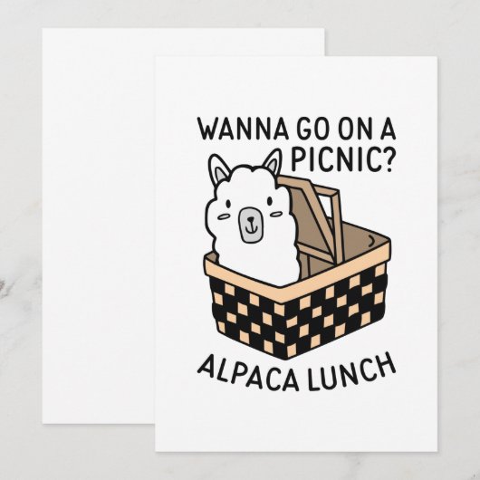 Alpaca Lunch Bedankkaart (Voorkant / Achterkant)
