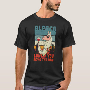 Alpaca Lunch je brengt de Wine Camelid Mammal Alp T-shirt
