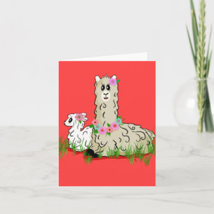 Alpaca Mam en Baby Kaart