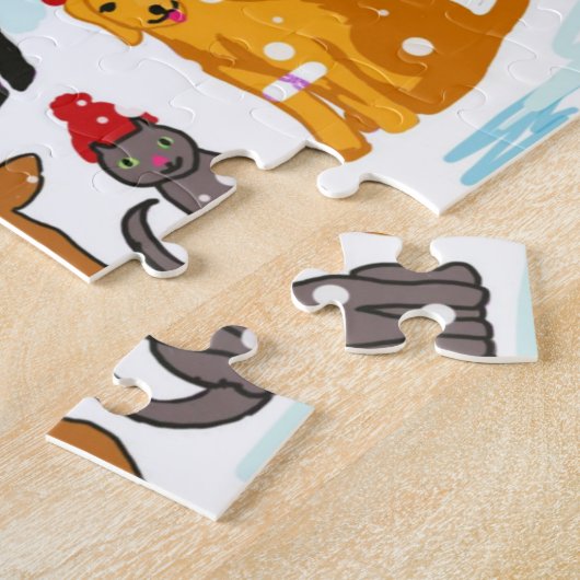 Alpaca Marvin & Friends Winter Boerderij Scene Puz Legpuzzel (Zijkant)