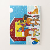 Alpaca Marvin & Friends Winter Boerderij Scene Puz Legpuzzel (Verticaal)