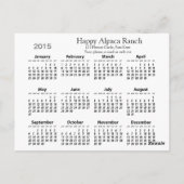 Alpaca Melange-kalender ~ briefkaart (Achterkant)