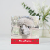 Alpaca Merry Christmas Wenskaart Kaart (Staand voorkant)