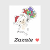 Alpaca Merry Winter Animals Alpacas Stic Sticker (Vel)