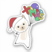 Alpaca Merry Winter Animals Alpacas Stic Sticker (Voorkant)