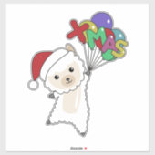 Alpaca Merry Winter Animals Alpacas Stic Sticker (Vel)