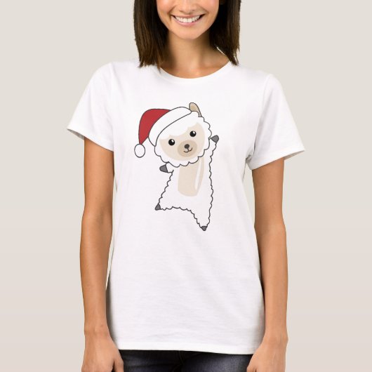 Alpaca Merry Winter Animals Alpacas T-shirt (Voorkant)