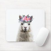 Alpaca met bloemen muismat (Met muis)