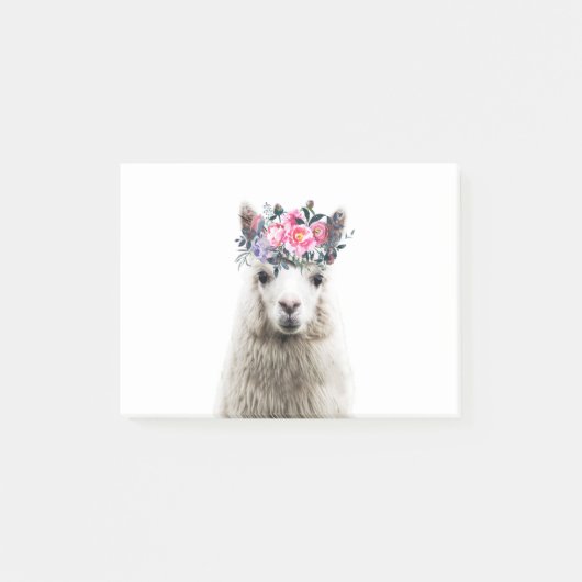Alpaca met bloemen post-it® notes (Voorkant)