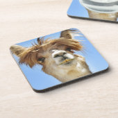 Alpaca met Crazy Hair Bier Onderzetter (Linkerzijde)