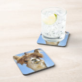 Alpaca met Crazy Hair Bier Onderzetter (Rechterzijde)