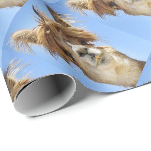 Alpaca met Crazy Hair Cadeaupapier (Rol Hoek)