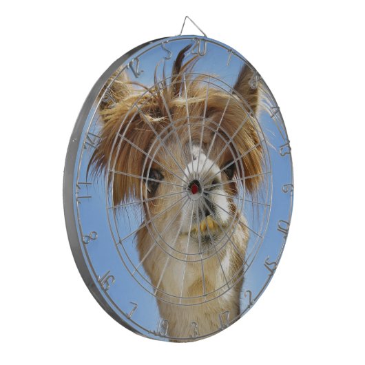 Alpaca met Crazy Hair Dartbord (Voorkant Links)