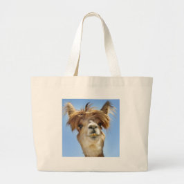 Alpaca met Crazy Hair Grote Tote Bag
