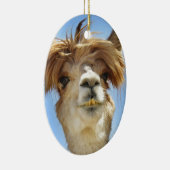 Alpaca met Crazy Hair Keramisch Ornament (Rechts)
