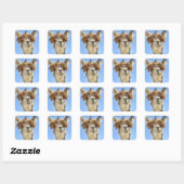 Alpaca met Crazy Hair Vierkante Sticker (Vel)