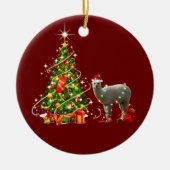 ALPACA met Petten kerst Keramisch Ornament (Voorkant)