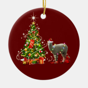 ALPACA met Petten kerst Keramisch Ornament
