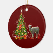 ALPACA met Petten kerst Keramisch Ornament (Links)