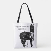 "Alpaca mijn eigen boodschappen" Canvas tas (Achterkant)
