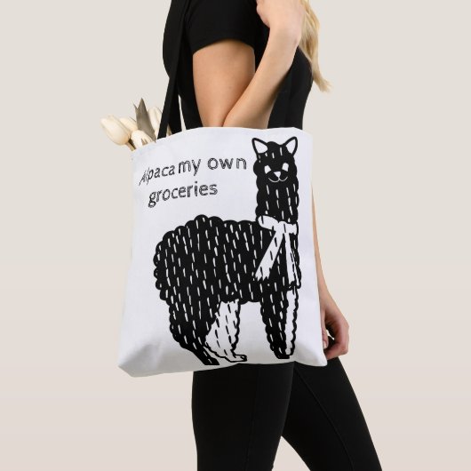 "Alpaca mijn eigen boodschappen" Canvas tas (Dichtbij)