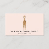 Alpaca minimale roze lama visitekaartje (Voorkant)