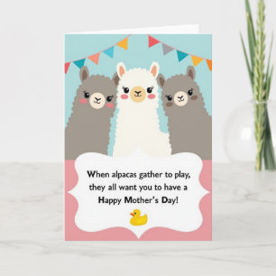 Alpaca Moederdag Speelkaart Kaart
