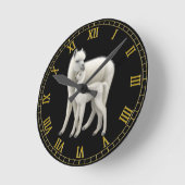 Alpaca Mother Love Wall Clock Ronde Klok (Hoek)