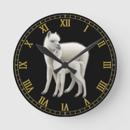 Alpaca Mother Love Wall Clock Ronde Klok