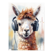 Alpaca Music Factory-hoofdtelefoonposter
