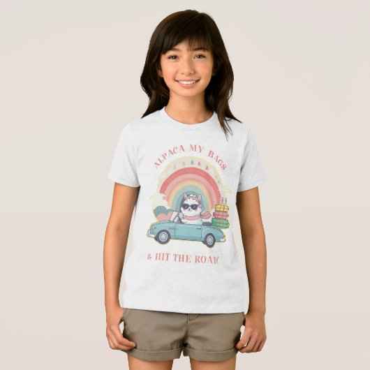 Alpaca My Bags and Hit the Road! Tri-Blend Shirt (Voorkant volledig)