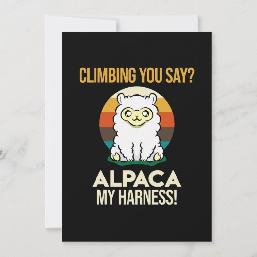 Alpaca My Harness Mountain Climber Rock Climbing G Bedankkaart (Voorkant)