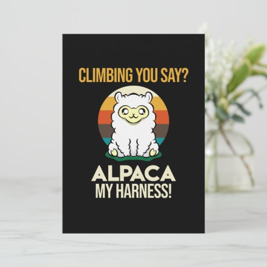 Alpaca My Harness Mountain Climber Rock Climbing G Bedankkaart (Staand voorkant)