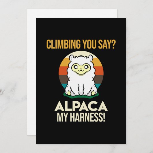 Alpaca My Harness Mountain Climber Rock Climbing G Bedankkaart (Voorkant / Achterkant)