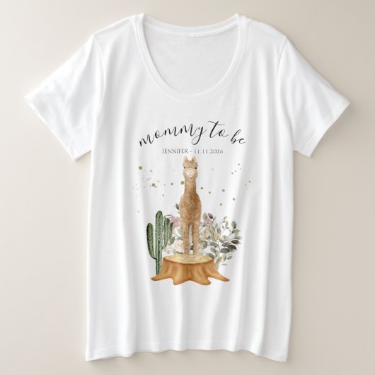 alpaca new mom dad Mommy to be Grote Maat T-shirt (Design voorkant)